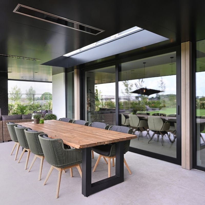 Installed in patio area