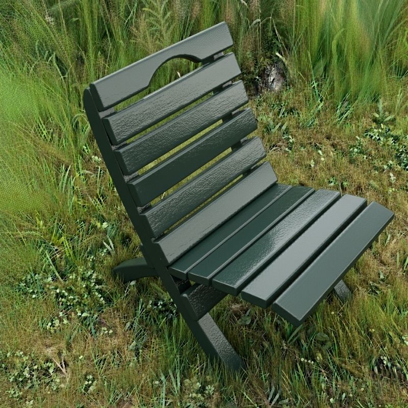Camp Chair in a grassy outdoor setting - poly luxe - turf green