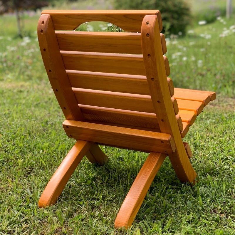 Camp Chair on grass with blurred background