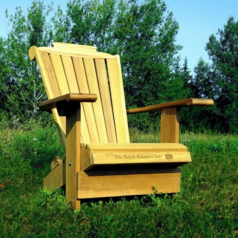Customized Back Royal Adirondack Chair - Rideau Back with grass