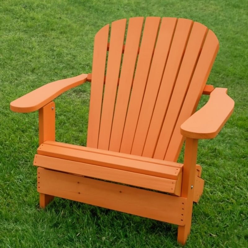 Grand Adirondack Chair (Oversized) on a grassy background - poly luxe - orange