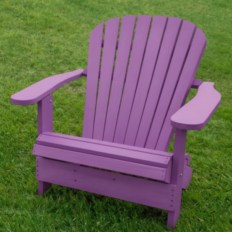 Grand Adirondack Chair (Oversized) on a grassy background - poly luxe - purple