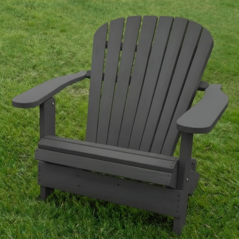 Grand Adirondack Chair (Oversized) on a grassy background - poly luxe - dark grey