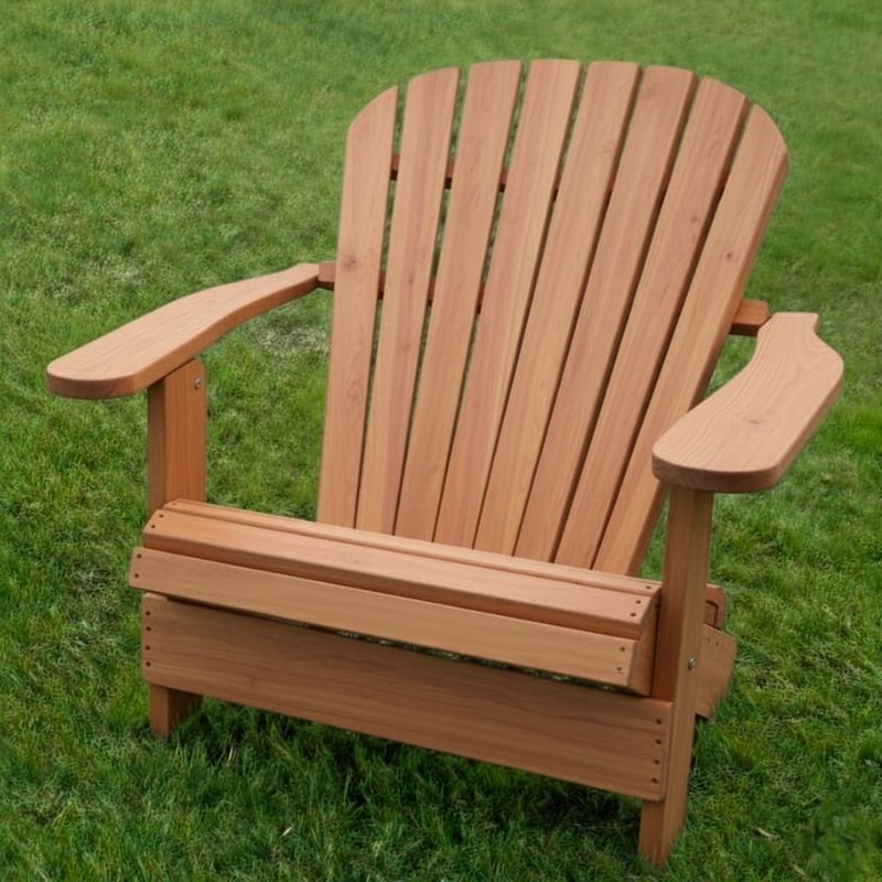 Grand Adirondack Chair (Oversized) on a grassy background - poly luxe - cedar