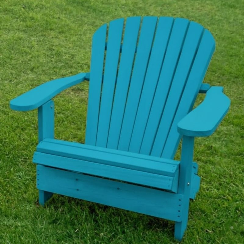 Grand Adirondack Chair (Oversized) on a grassy background - poly luxe - aruba blue