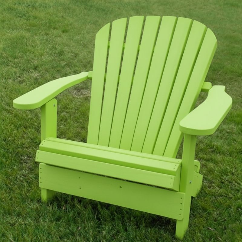 Grand Adirondack Chair (Oversized) on a grassy background - poly luxe - lime green