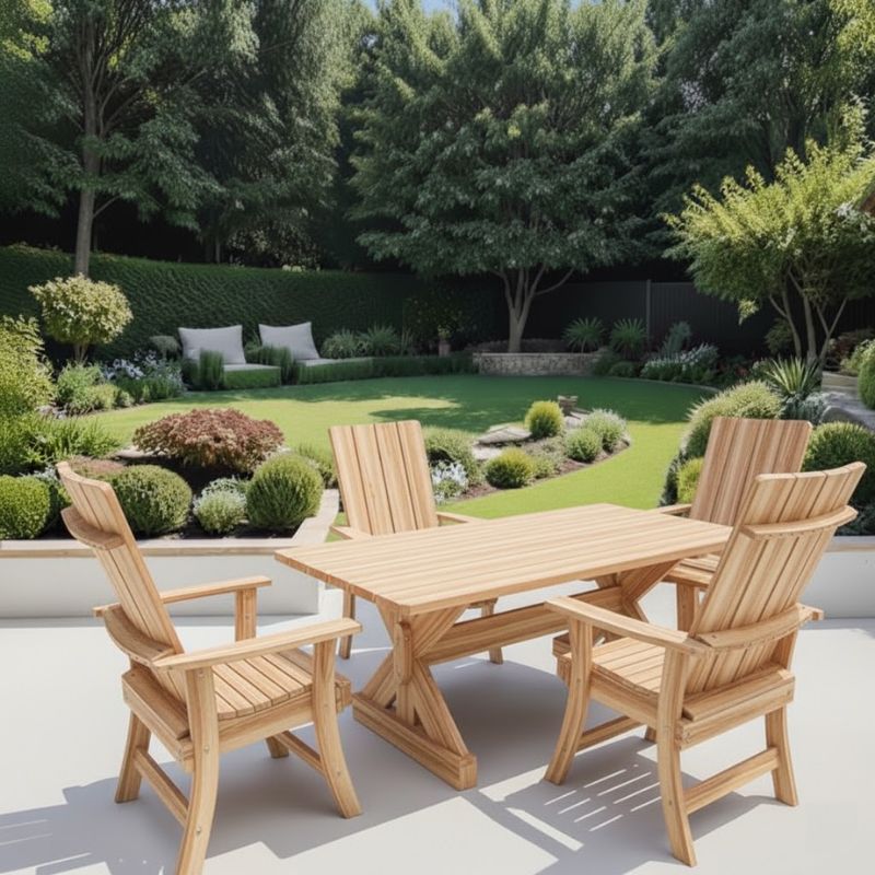 Modern Dining Set for 4 with 6' Table
