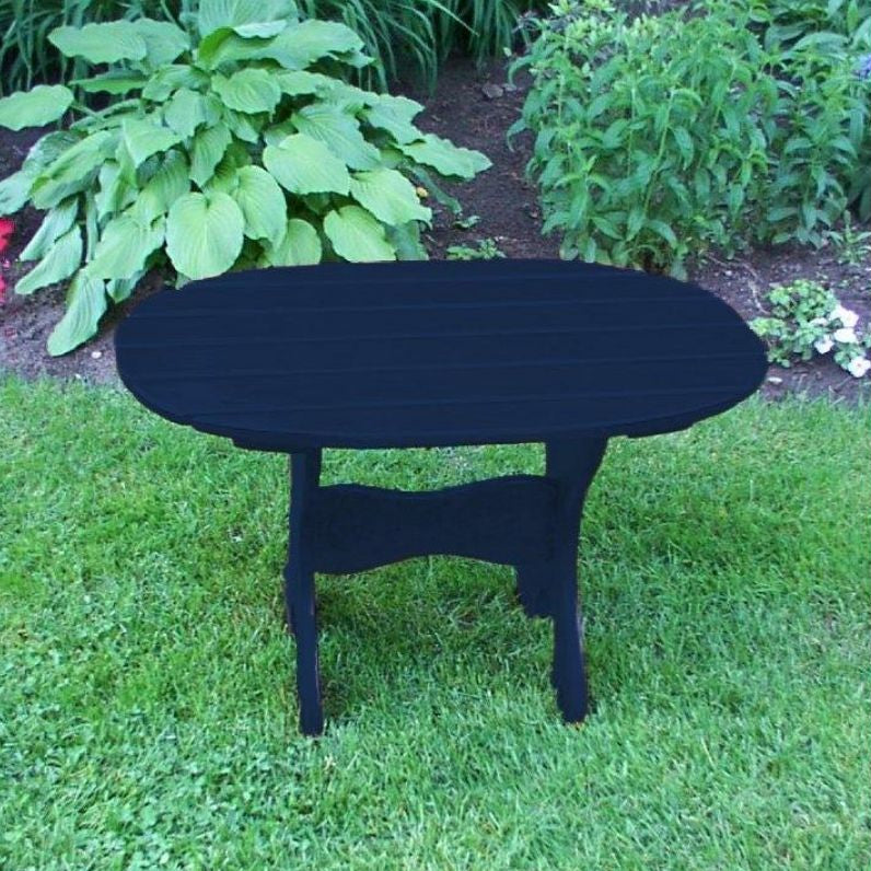 wood side table outdoors