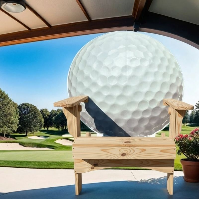Round Back Giant chair on a golf course - unstained