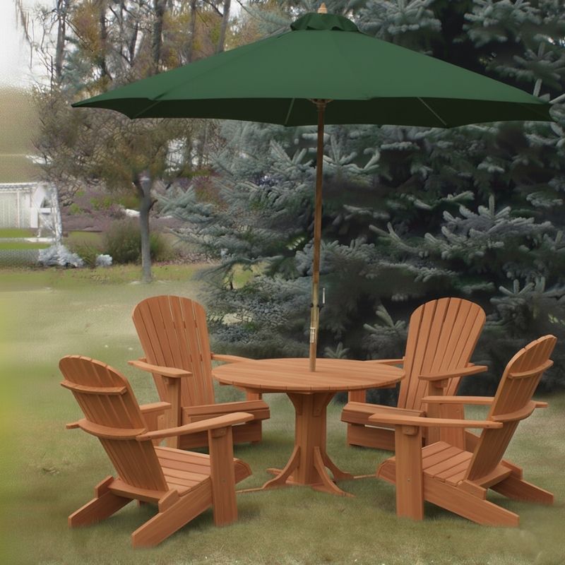 Cedar Royal Picnic Set for 4 under a green umbrella, set against a natural background.