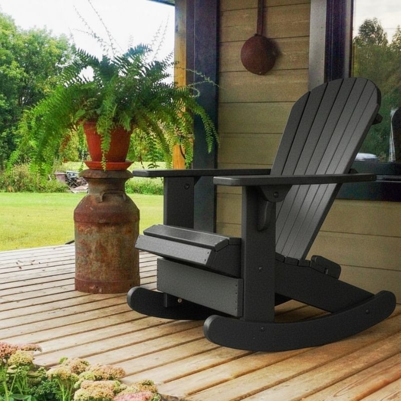 black  adirondack rocking chair