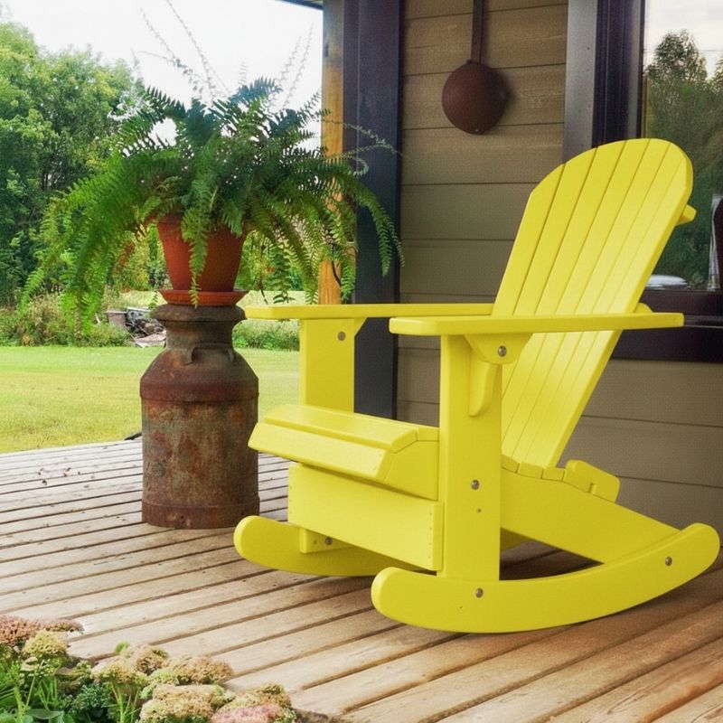 yellow  adirondack rocking chair