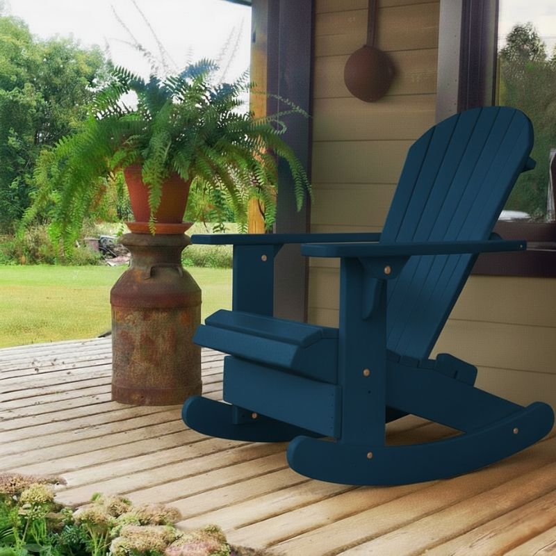 patriotic blue  adirondack rocking chair