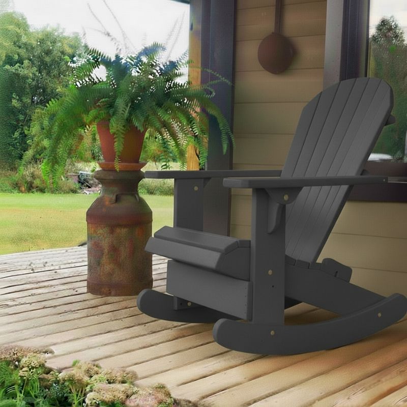 grey rocking adirondack chair