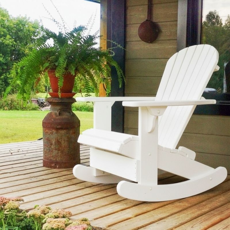 white adirondack rocking chair