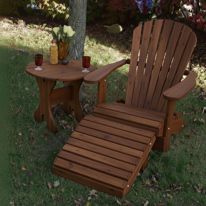 change the wood material of the chair, the ottoman and the table into Woodgrain Brazilian Walnut
