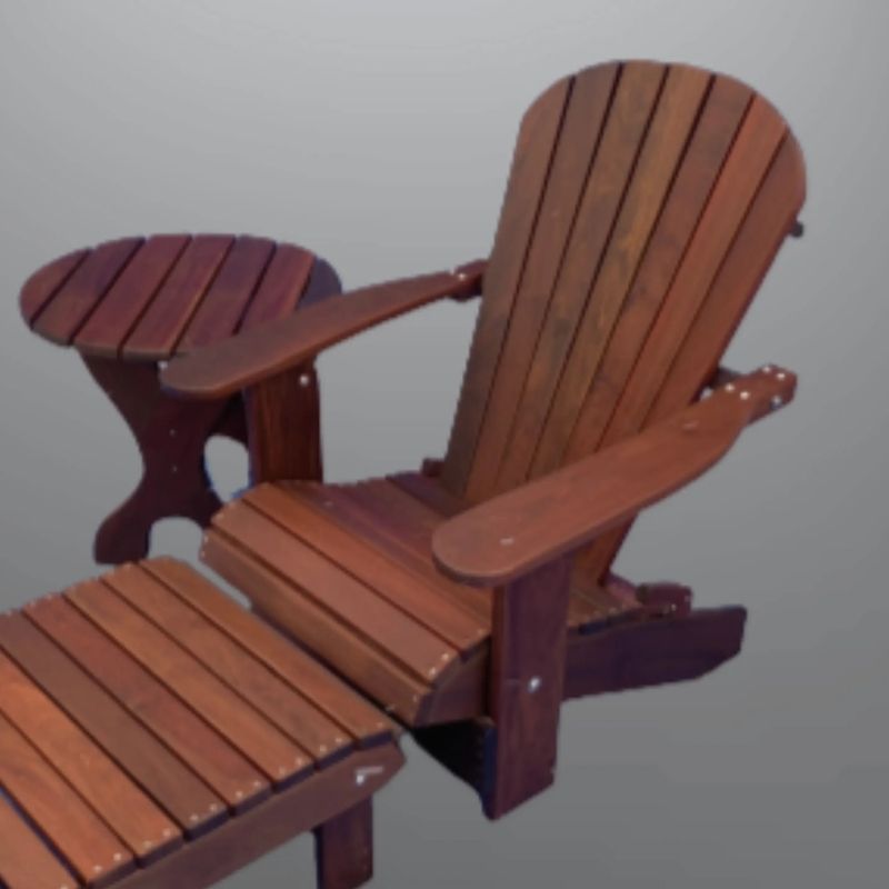 adirondack chair with side table and ottoman