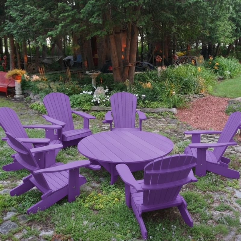Purple Royal Social Set for 6 set in a garden