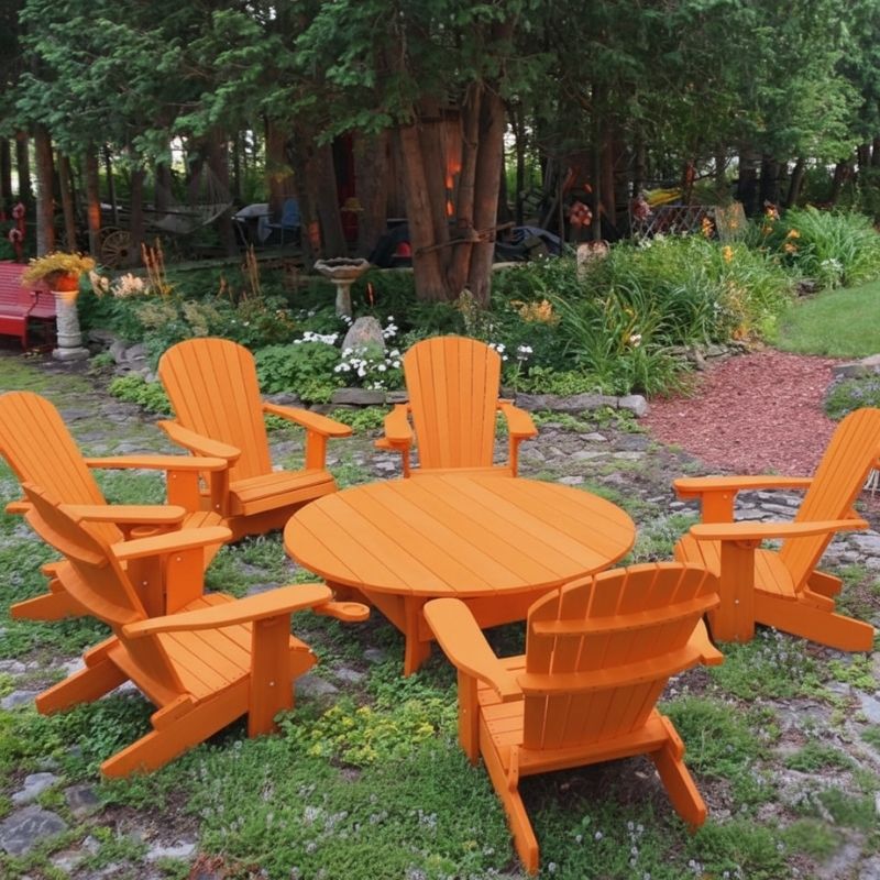 Orange Royal Social Set for 6 in a garden setting