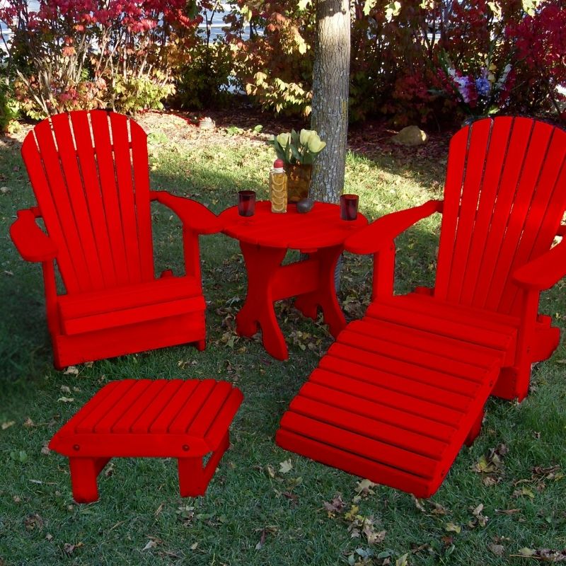 Red variant of Royal Complete Patio Set on grass