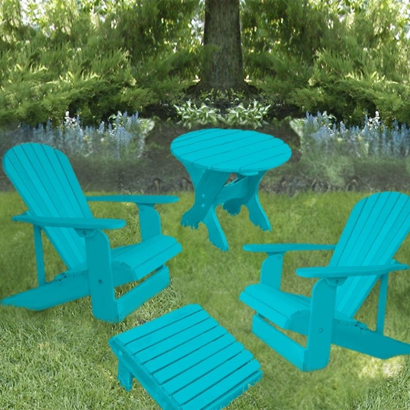blue adirondack chair patio set