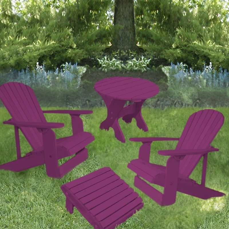 purple adirondack chair patio set