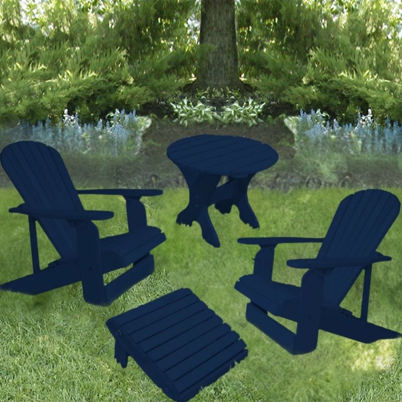 blue adirondack chair patio set