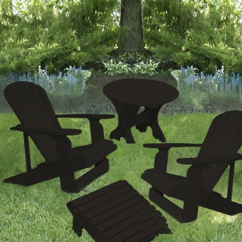 black adirondack chair patio set
