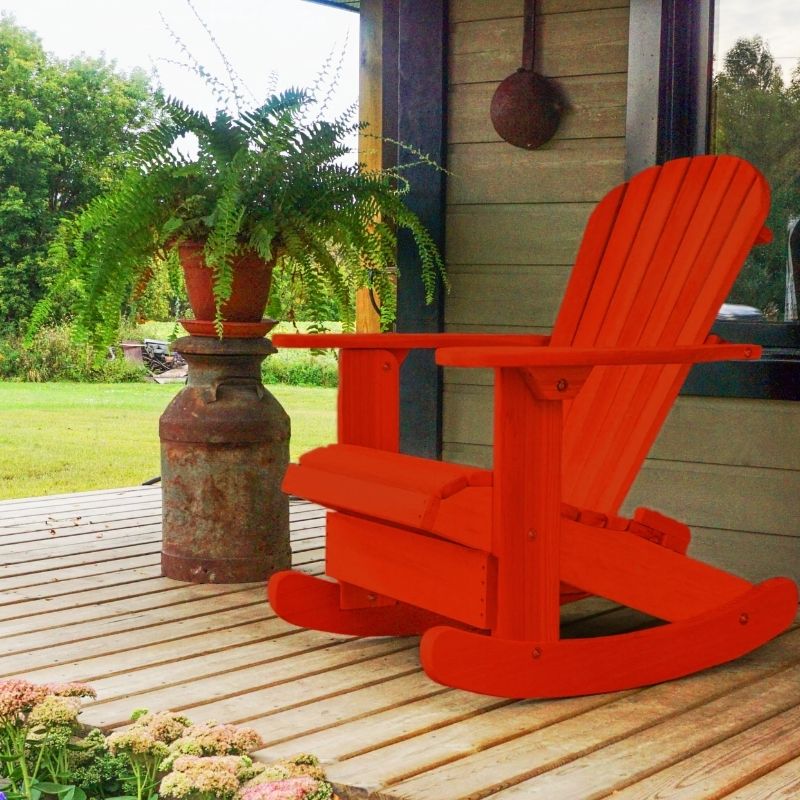 red adirondack rocking chair