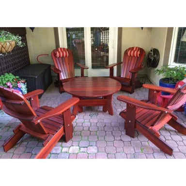 adirondack chairs and coffee table