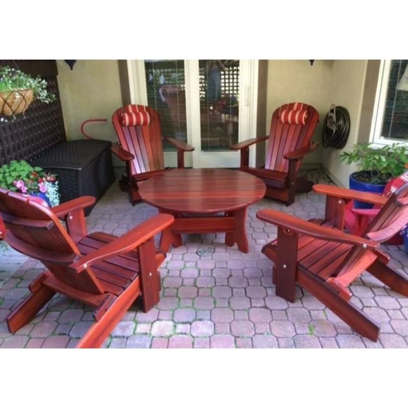 adirondack chairs and coffee table