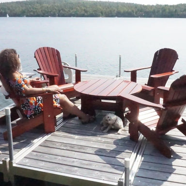 adirondack chairs and coffee table