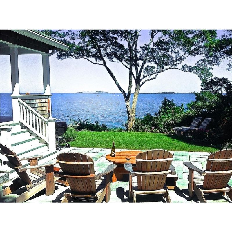 adirondack chairs and coffee table