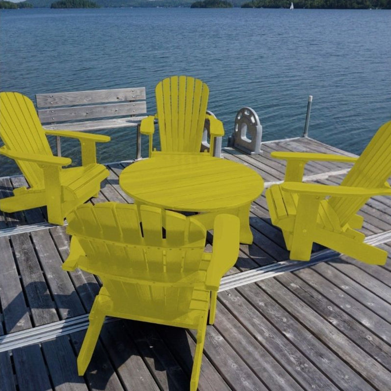 yellow adirondack chairs and coffee table