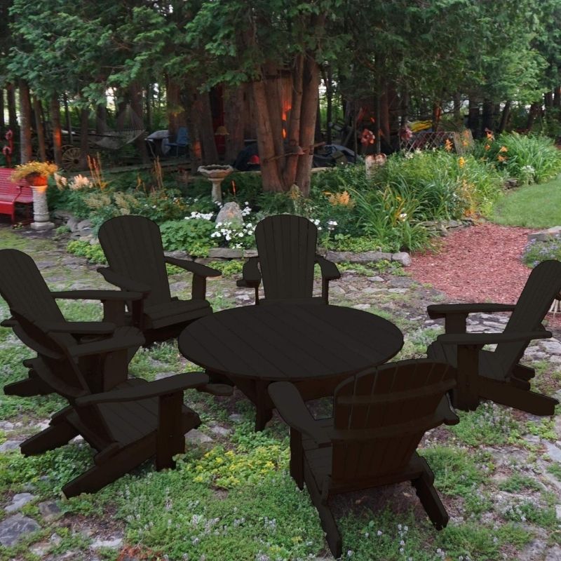 Adirondack chair set with coffee table
