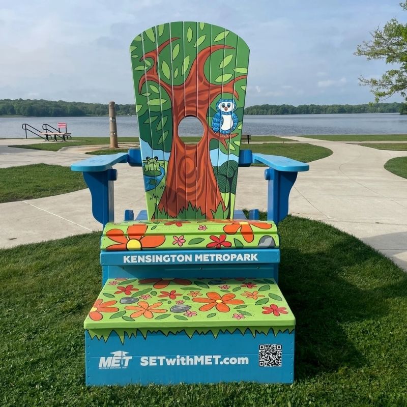 Colorful Traditional Giant with nature-themed design in a park setting