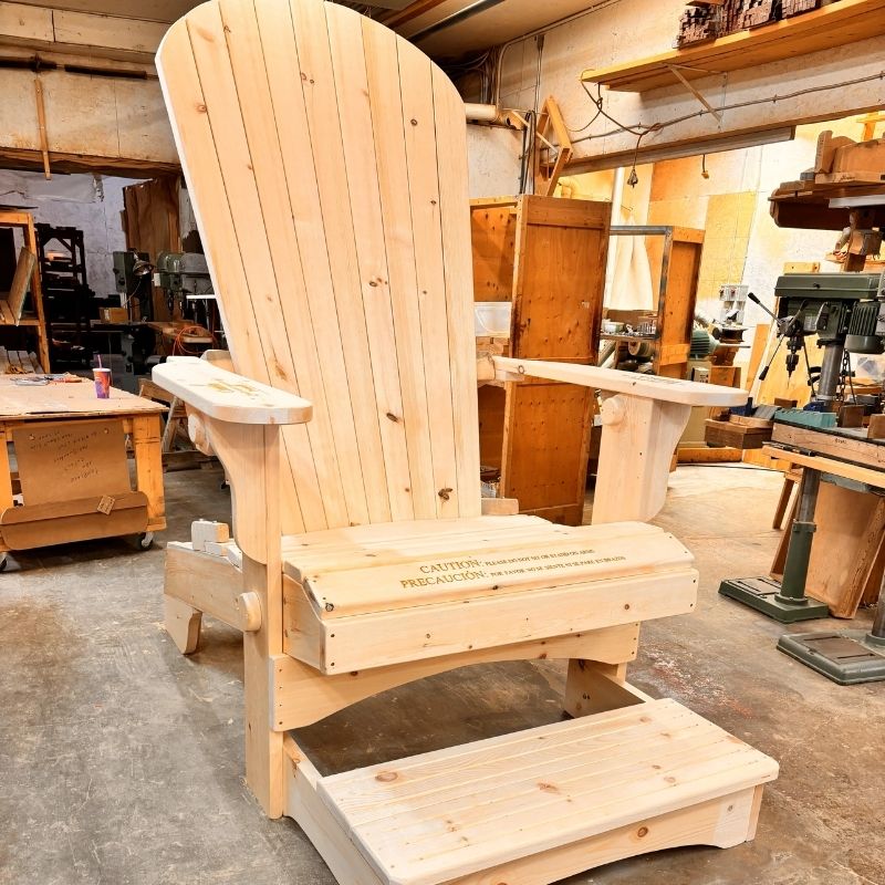 Traditional Giant chair in a workshop setting