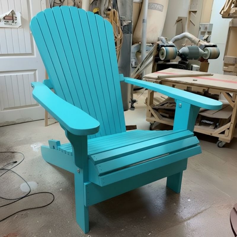 Traditional Giant in a workshop setting - poly luxe - aruba blue