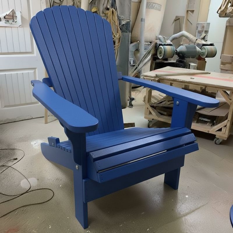 Traditional Giant in a workshop setting - poly luxe - blue