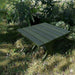 24" Square Side Table in a natural outdoor setting with greenery - clear cedar - golden glossy in a natural setting with greenery - poly luxe - turf green