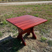 24" Square Side Table in a natural outdoor setting with greenery - clear cedar - mahogany glossy