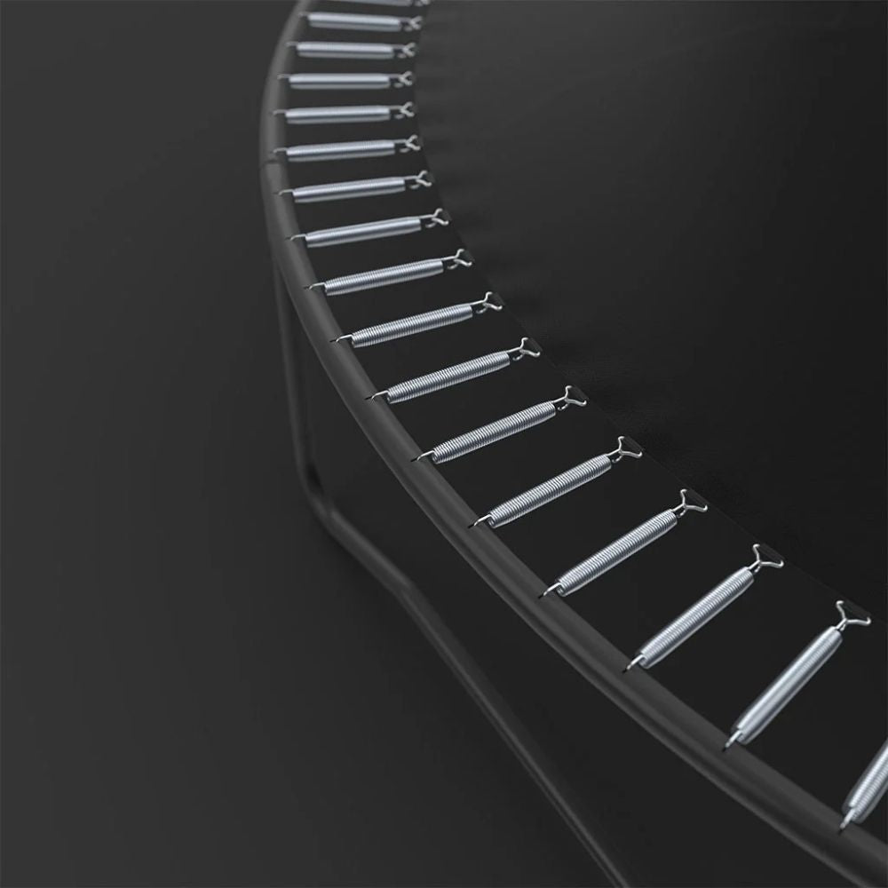 Frame and springs of round ACON Air Trampoline.