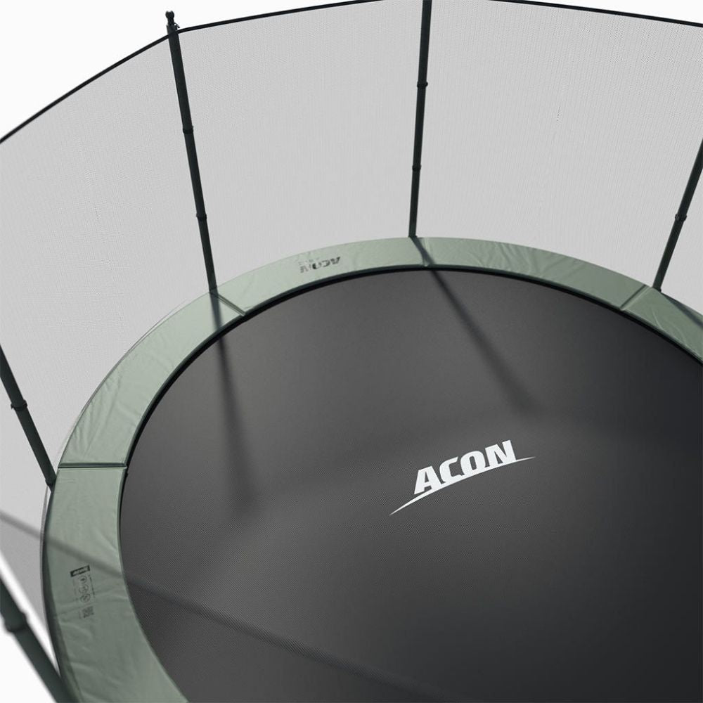 ACON Air 4.3m Trampoline with Standard Enclosure top view.
