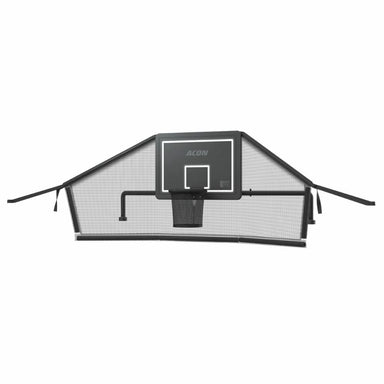 Product image of the Acon Trampoline Hoop for a rectangle trampoline and its Back Net shot against a white background.
