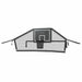 Product image of the Acon Trampoline Hoop for a rectangle trampoline and its Back Net shot against a white background.