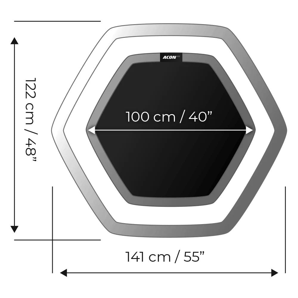Acon FIT Trampoline Hexagon dimensions
