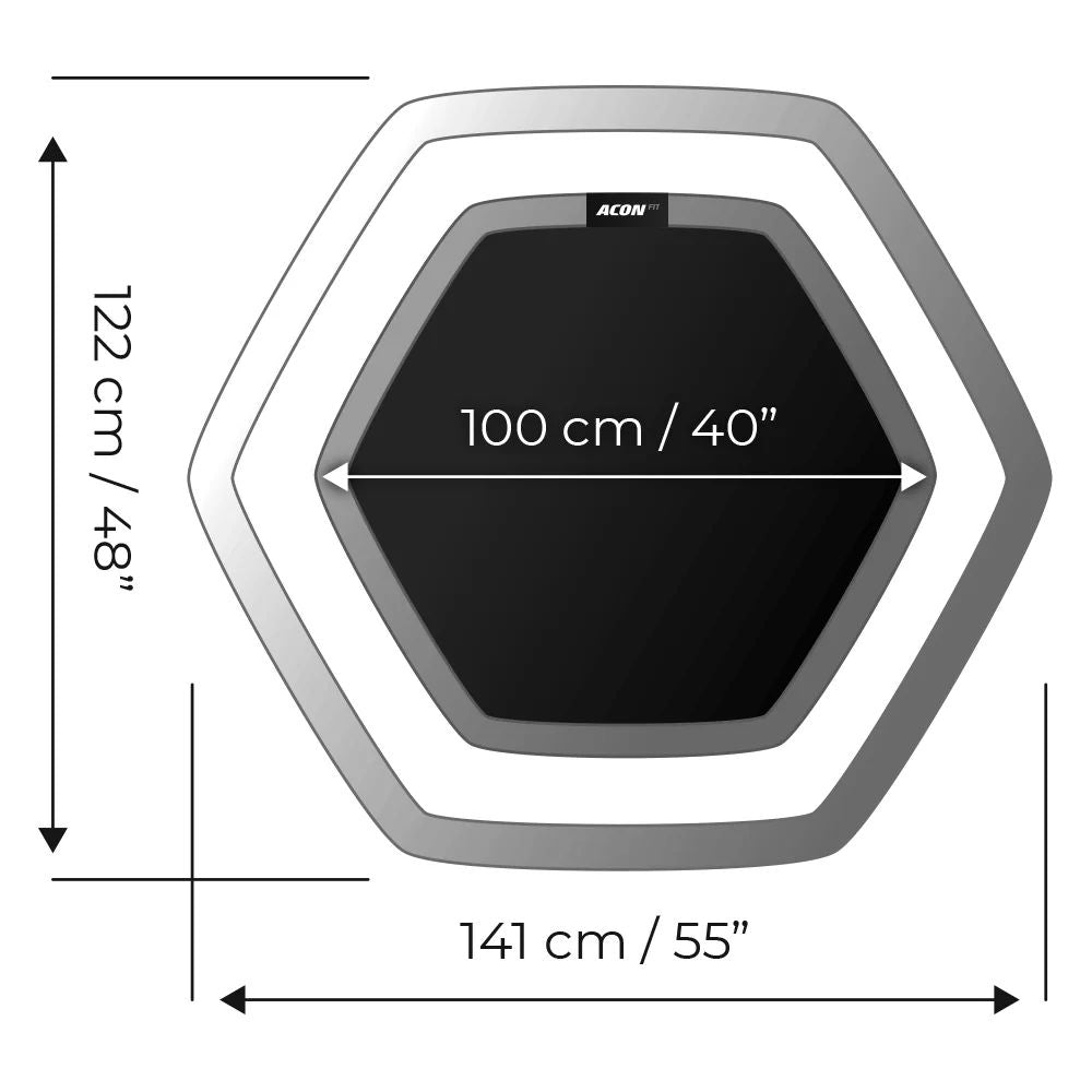 Acon FIT trampoline Hexagon measurements