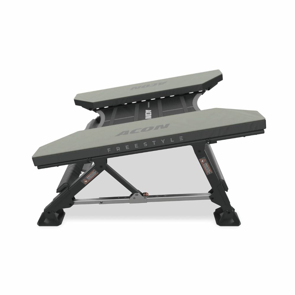 Acon Freestyle Mini Trampoline set at its 10-degree angle, side view