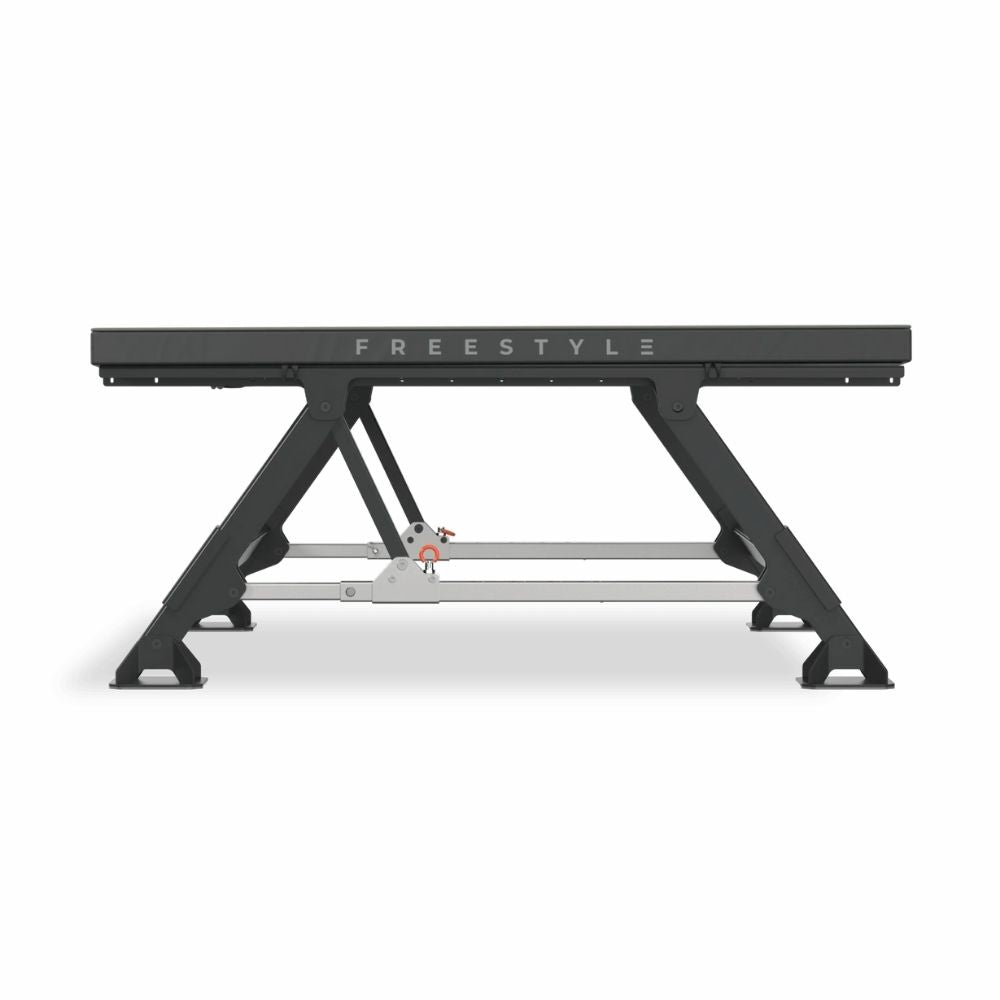 Acon Freestyle Mini Trampoline set at its 0-degree, side view