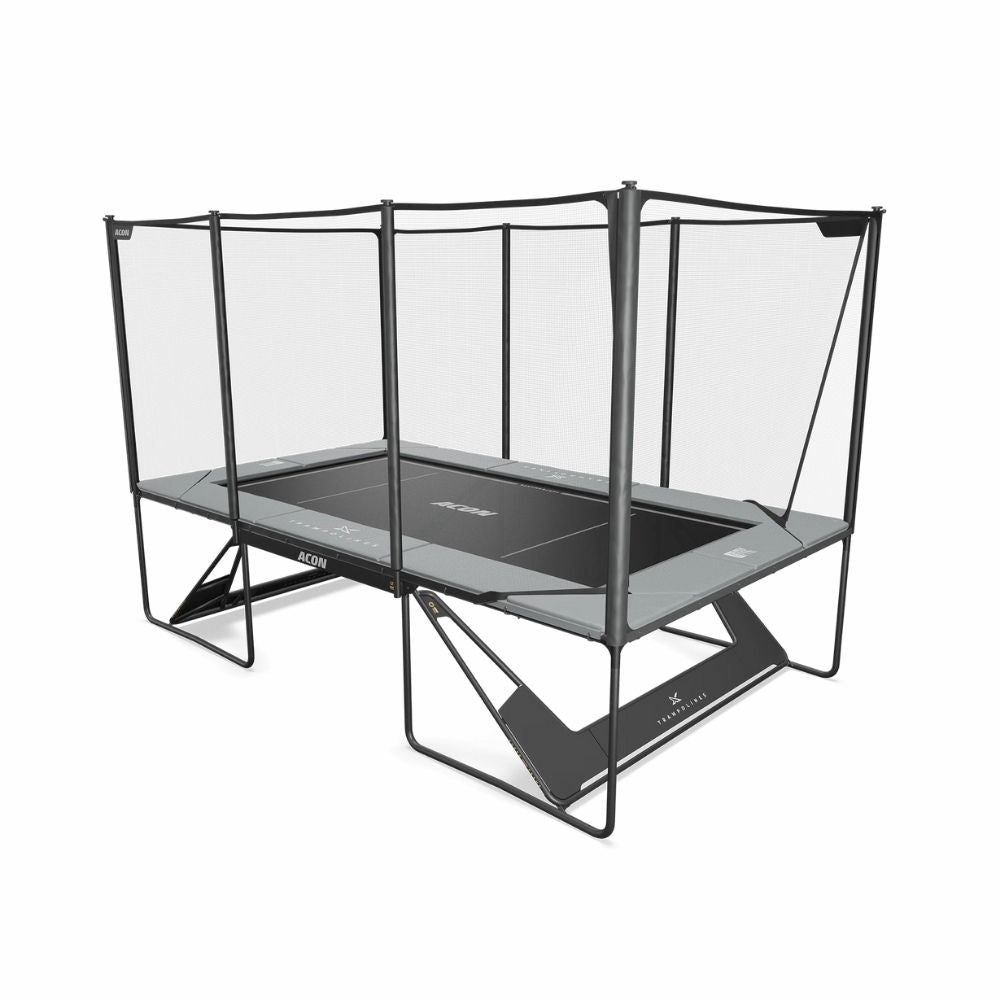 Image of the Performance Mat installed to an Acon X trampoline, Grey